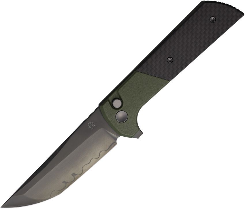 NMB2407SGCFD North Mountain Blade Chop 2 Buttonlock CF Green