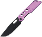 ATZ1878PBVT: Artisan Beest linerlock, purple aluminum handle, 3.63" black PVD AR-RPM9 drop point blade