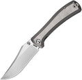 ATZ1888GGY: Artisan Santee framelock, gray titanium handle, 3.5" stonewash S35VN clip point blade