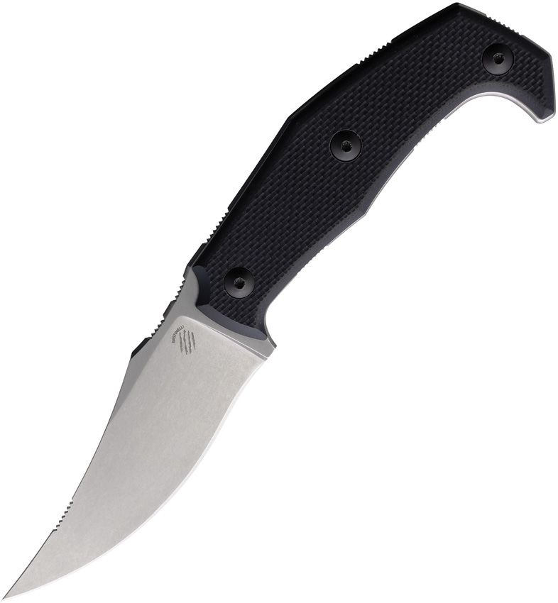 BAS267: Bastinelli Creations Mood fixed blade, black G10 handle, 3.5" stonewash MagnaCut blade