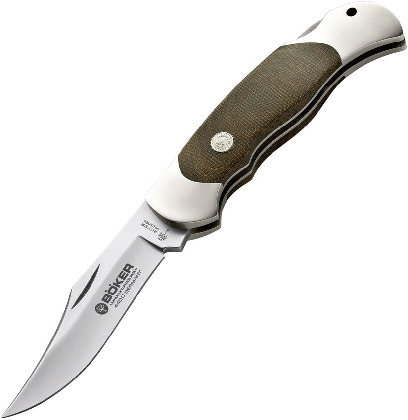 BO113005 Optima Lockback Green Micarta