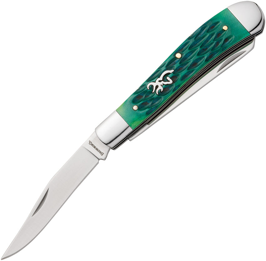 BR0540B Trapper Green Jigged Bone