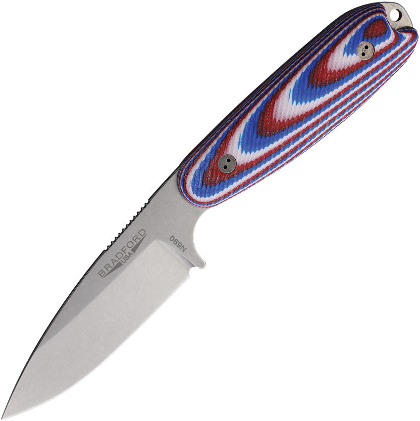 BRAD35S125 Bradford Knives Guardian 3.5 Red White Blue
