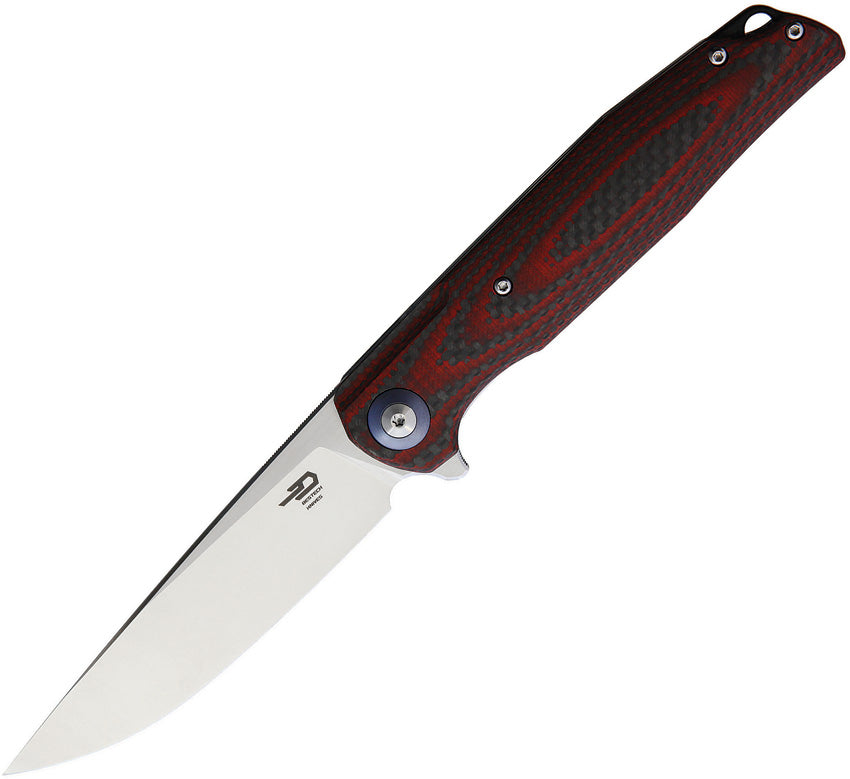 BTKG19F Bestech Knives Ascot Linerlock Red G10/CF