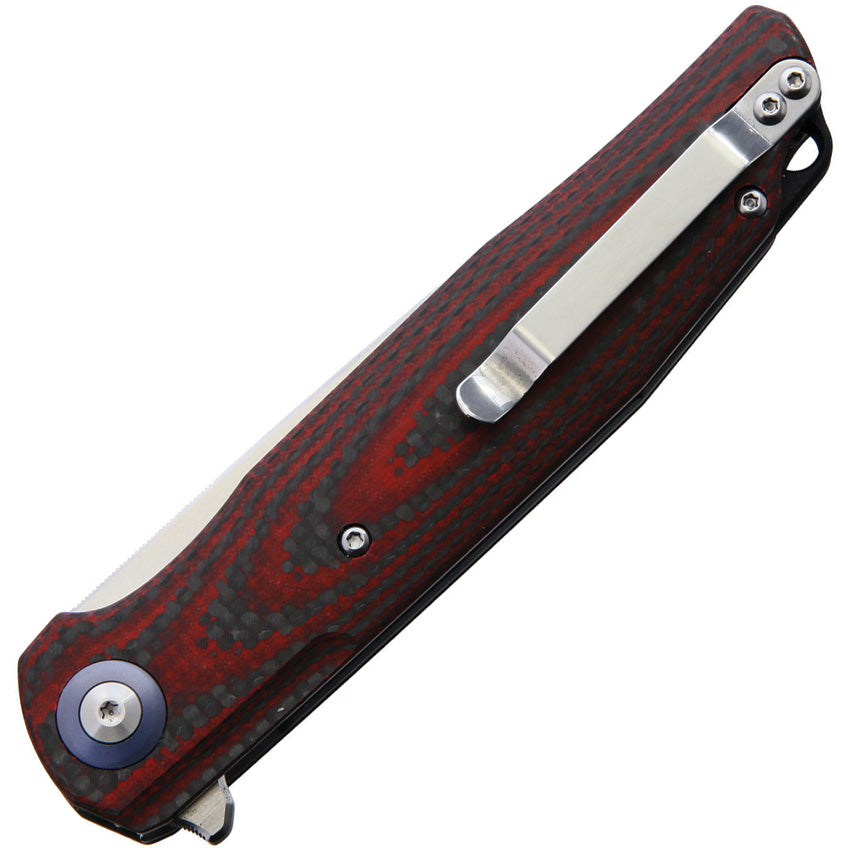 BTKG19F Bestech Knives Ascot Linerlock Red G10/CF