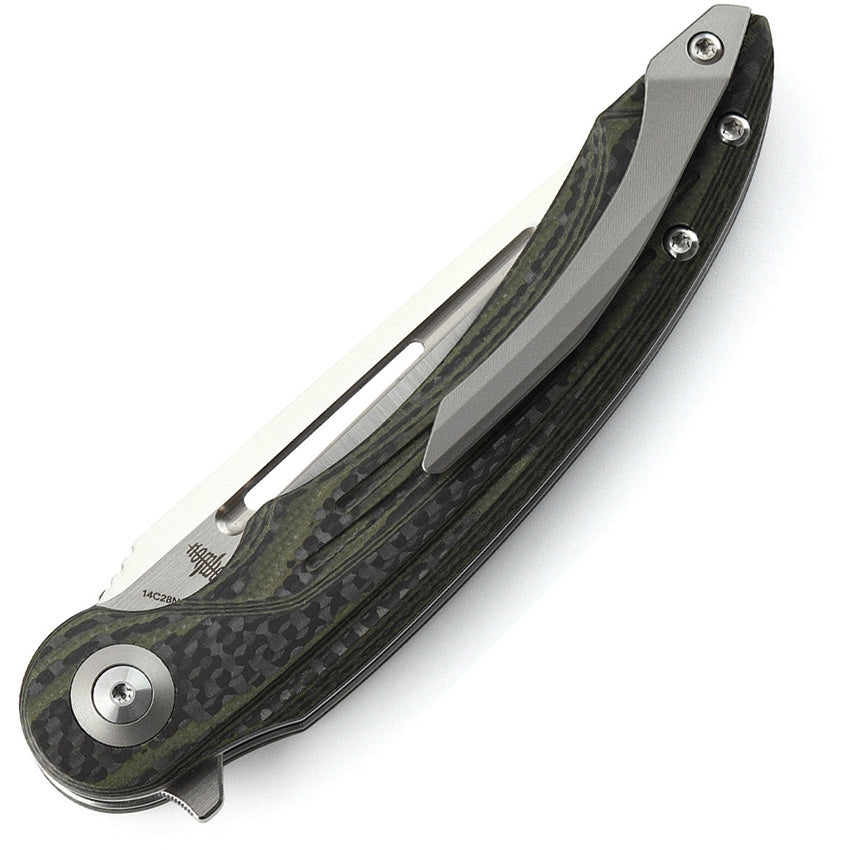 BTKG25F Bestech Knives Irida Linerlock CF/G10 Green