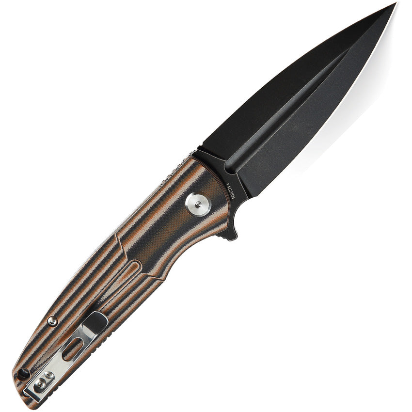 BTKG34C3 Bestech Knives Fin Linerlock Orange Multi Blk