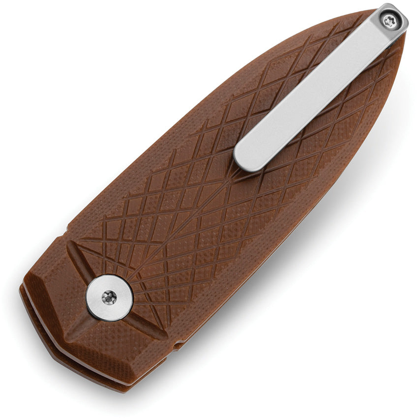BTKG57A3 Bestech Knives Ququ Button Lock G10 Brown