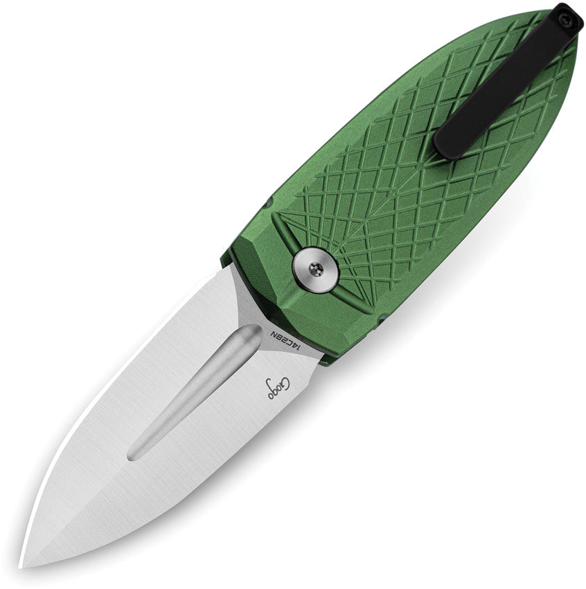 BTKG57B2 Bestech Knives Ququ Button Lock Al Green
