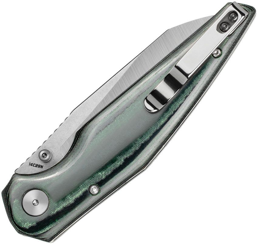 BTKG58A Bestech Knives Snakebird Button Lock Green
