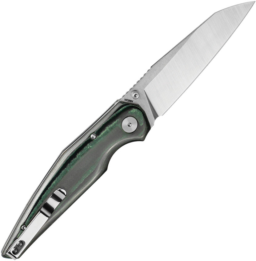 BTKG58A Bestech Knives Snakebird Button Lock Green