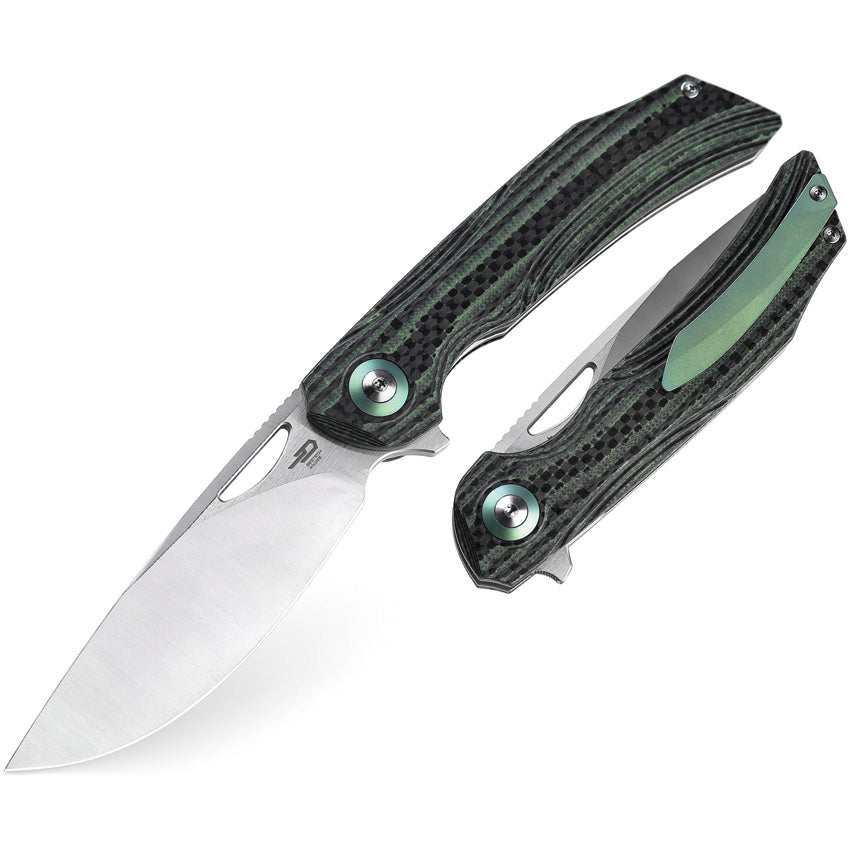 BTKL01C Bestech Knives Falko Linerlock CF Green