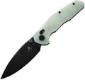 Bestech Knives Ronan B-Lock Jade folding knife with black blade and jade G10 handle, open position.