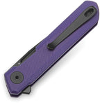 Bestech Knives Mini Dundee Linerlock purple handle with black blade at angle.