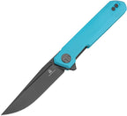 BTKMK03L: Bestech Mini Dundee linerlock, light blue G10 handle, 3" black PVD D2 blade