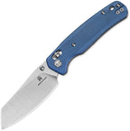 Bestech Cicada's Wing folding knife with satin 10Cr15CoMoV reverse tanto blade and blue G10 handle (BTKMK06M1)