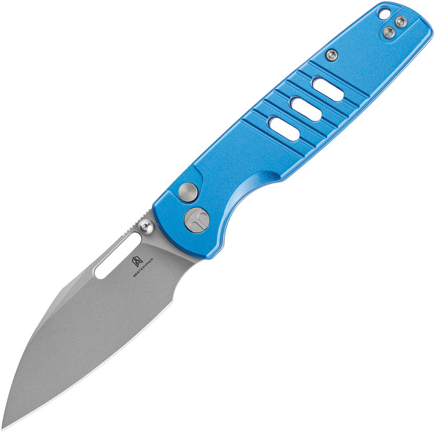BTKMK15D Bestech Knives Vector Button Lock Blue