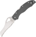 BY24GSGY: Byrd Gooney lockback, gray G10 handle, 3.38" satin serrated 9Cr14MoV blade