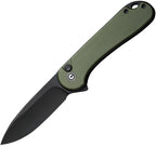 C18062P3CP: Civivi Elementum II button lock, OD green G10 handle, 3" black stonewash Nitro V drop point blade