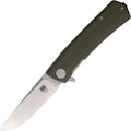 CBTSRPODG: Cobratec Serpent linerlock, OD green G10 handle, 3" satin D2 blade