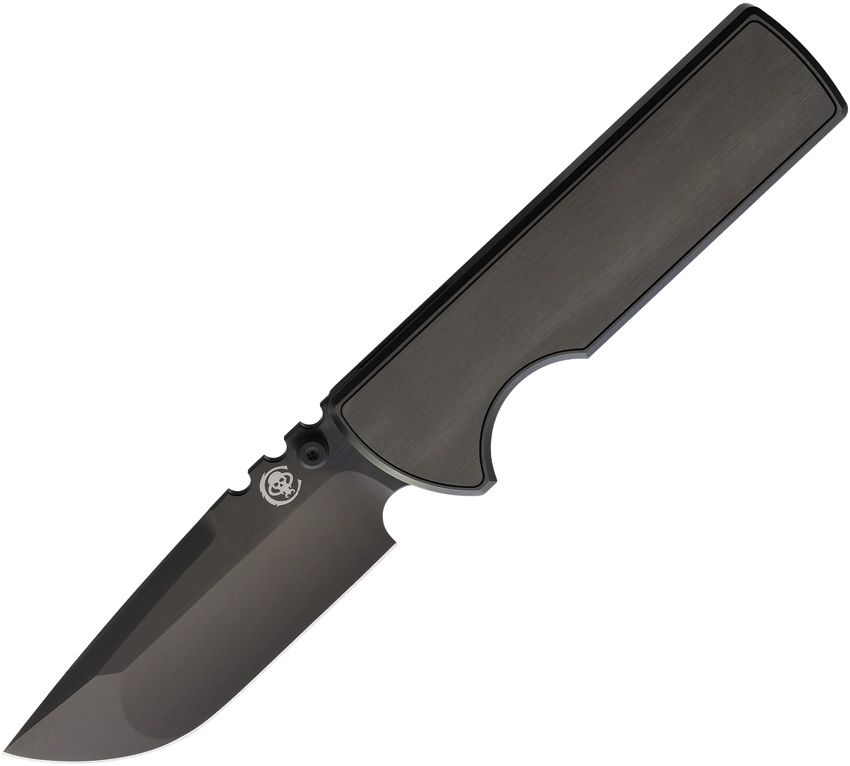 Chaves NTAK 229 framelock folding knife with black DLC M390 drop point blade and black DLC titanium handle (CHAV14408)