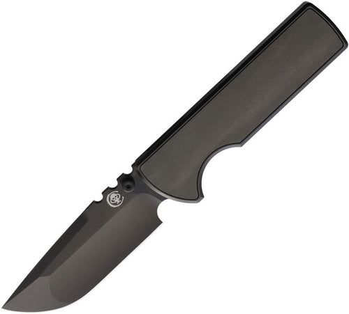Chaves NTAK 229 framelock folding knife with black DLC M390 drop point blade and black DLC titanium handle (CHAV14408)