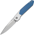 Civivi Brr15 Light linerlock folding knife with satin Nitro V drop point blade and blue and white G10 handle (CIVC250631)
