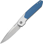 Civivi Brr15 Light linerlock folding knife with satin Nitro V drop point blade and blue and white G10 handle (CIVC250631)