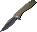 CIVC801K: Civivi Baklash, green micarta handle, 3.5" black stonewash 9Cr18MoV blade