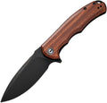 CIVC803H: Civivi Praxis linerlock, Cuibourtia wood handle, 3.75" black stonewash 9Cr18MoV blade