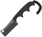 CRKT Minimalist Cleaver Blackout fixed blade knife with black stonewash 5Cr13MoV cleaver blade and black G10 handle (CR2383K)