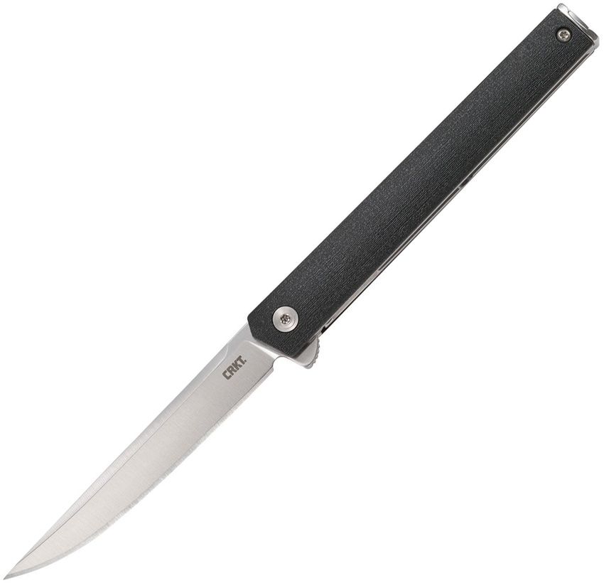 CRKT CEO linerlock folding knife with satin AUS-8 blade and black GRN handle (CR7097)