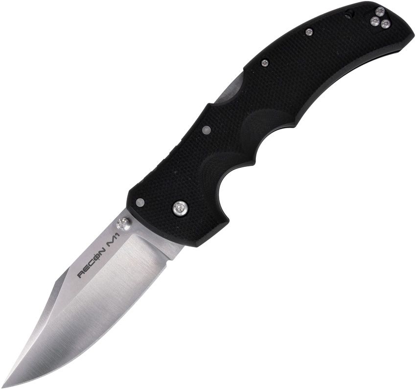 CS27TMS: Cold Steel Recon 1 Atlas Lock, black G10 handle, 4" satin MagnaCut clip point blade