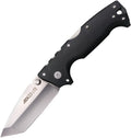 Cold Steel AD-10 Lite Lockback folding knife with satin blade and black handle, displayed open.