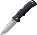 Cold Steel Verdict Lockback black handle with satin finish blade, angled view.