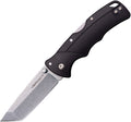 Cold Steel Verdict Lockback with satin blade and black textured handle, displayed at angle.