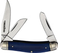 Cold Steel Gentleman's Stockman folding knife with satin blades and dark blue handle, open position.