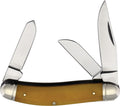 Cold Steel Gentleman's Stockman folding knife with satin blades and brown handle, open position.