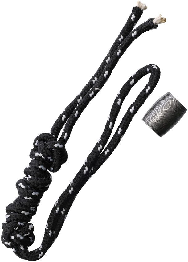 DA14 Damascus Bead Lanyard Black/White