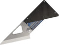 DGRCRDKNF: Daggerr CardKnife framelock, blue titanium and carbon fiber handle, 3.27" 8Cr13MoV blade