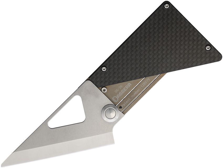 DGRCRDKNFBR: Daggerr CardKnife framelock, bronze titanium and carbon fiber handle, 3.27" 8Cr13MoV blade