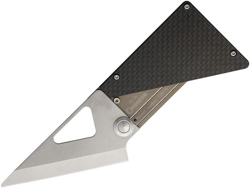 DGRCRDKNFBR: Daggerr CardKnife framelock, bronze titanium and carbon fiber handle, 3.27" 8Cr13MoV blade