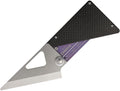 DGRCRDKNFPR: Daggerr CardKnife framelock, purple titanium and carbon fiber handle, 3.27" 8Cr13MoV blade