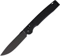 DGRDPTXBKBW: Daggerr Dropet crossbar lock, black textured FRN handle, 3.88" black stonewash 8Cr14MoV spear point blade