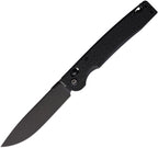 DGRDPTXBKBW: Daggerr Dropet crossbar lock, black textured FRN handle, 3.88" black stonewash 8Cr14MoV spear point blade
