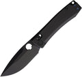 Daggerr Nightmare X-Lock black coated blade with black handle, angled view.