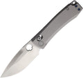 Daggerr Nightmare X-Lock Magn folding knife with satin blade and gray handle, open position.