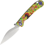 Daggerr Pelican Slim crossbar lock folding knife with satin VG-10 blade and Gorodets folk art G10 handle (DGRFM023SGRD)