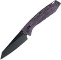 DGRFM81TPRBK: Daggerr Alligator crossbar lock, black and purple G-Mascus G10 handle, 4.25" black MagnaCut reverse tanto blade