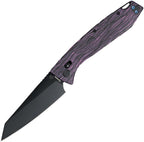 DGRFM81TPRBK: Daggerr Alligator crossbar lock, black and purple G-Mascus G10 handle, 4.25" black MagnaCut reverse tanto blade